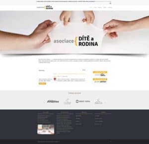Asociace Dítě a Rodina – ukázka tvorby webu